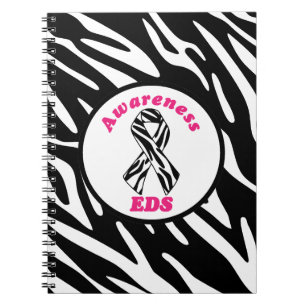 EDS Awareness Zebra Stripe Ribbon Notebook