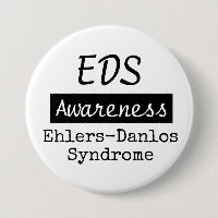 EDS Ehlers-Danlos Syndrome Awareness Zebra Button