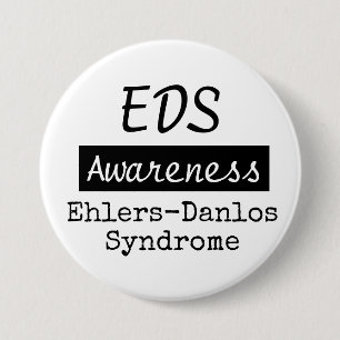 EDS Ehlers-Danlos Syndrome Awareness Zebra Button