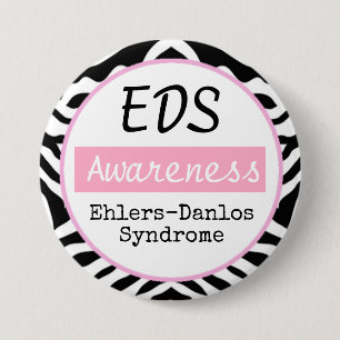 EDS Ehlers-Danlos Syndrome Awareness Zebra Button