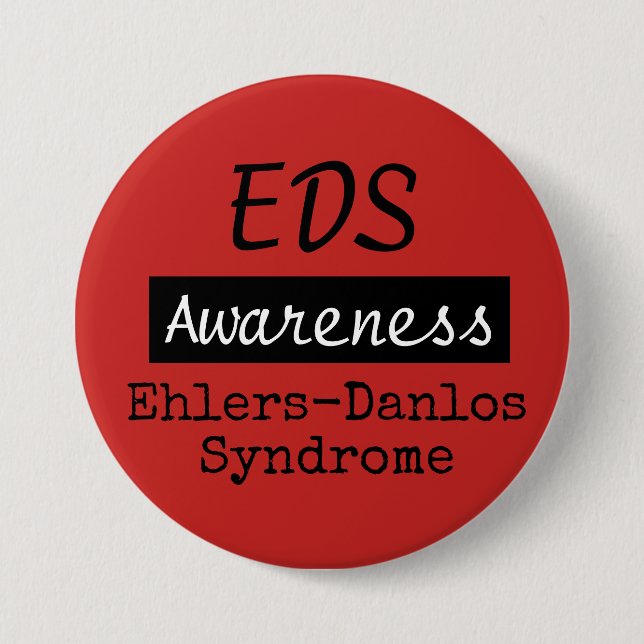 EDS Ehlers-Danlos Syndrome Awareness Zebra Button (Front)