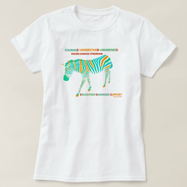 EDS Ehlers Danlos Syndrome inspiring zebra shirt (Design Front)