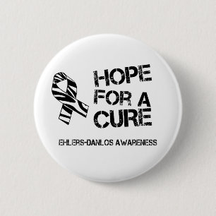 EDS Hope for a Cure Zebra Stripe Ribbon Button