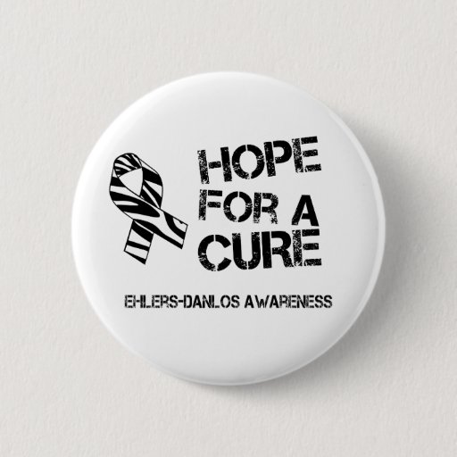 Image of EDS Hope for a Cure Zebra Stripe Ribbon Button