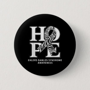 Eds Hope Zebra Ribbon Ehlers Danlos Syndrome Aware 6 Cm Round Badge