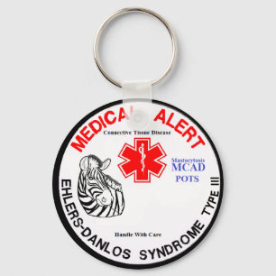 EDS Type 3 with POTS MCAD Medical Alert with Zebra Key Ring