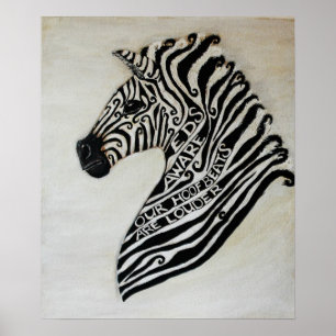EDS Zebra by Artist Cherish Fletcher Poster
