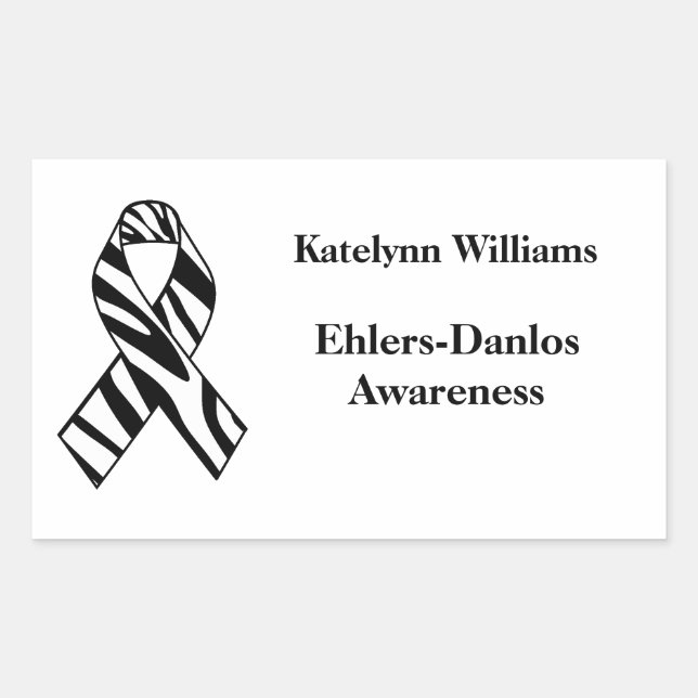 EDS Zebra Stripe Awareness Ribbon Stickers (Front)