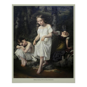 Eduard Steinbrück Children bathing CC0563 Poster