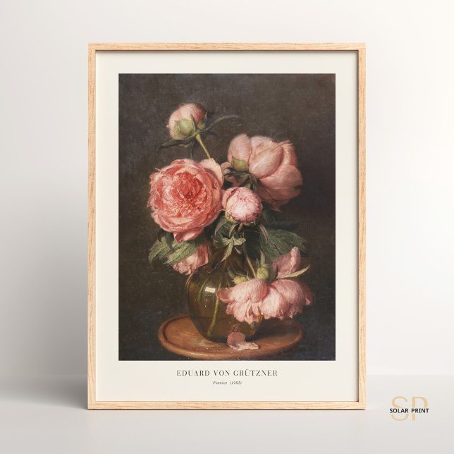 Eduard Von Grutzner Peonies Still Life Pink Flower Poster (Creator Uploaded)