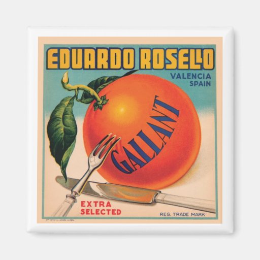 Image of Eduardo Rosello Valencia Spain VIntage Crate Labe Magnet