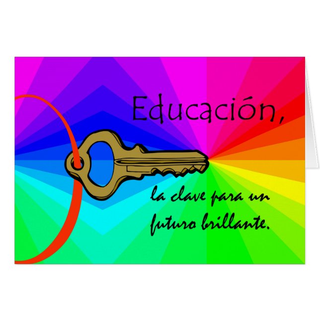 Educacion, Teacher Appreciation Card in Spanish (Front Horizontal)