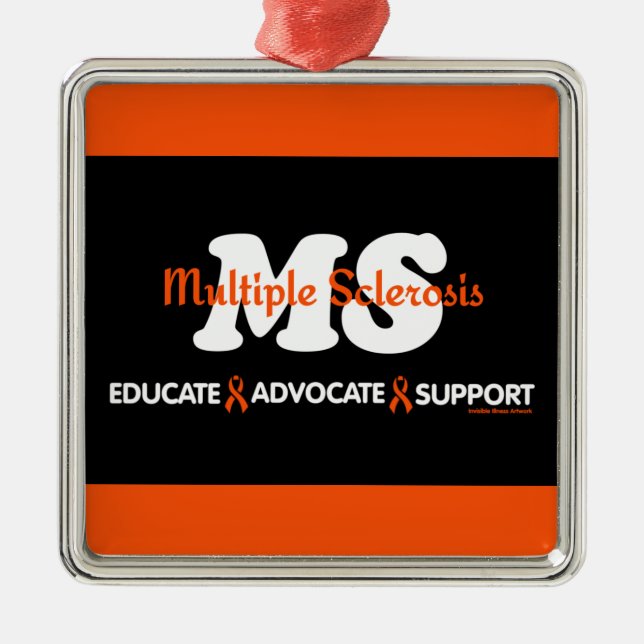 Educate Advocate Support...MS Metal Tree Decoration (Front)