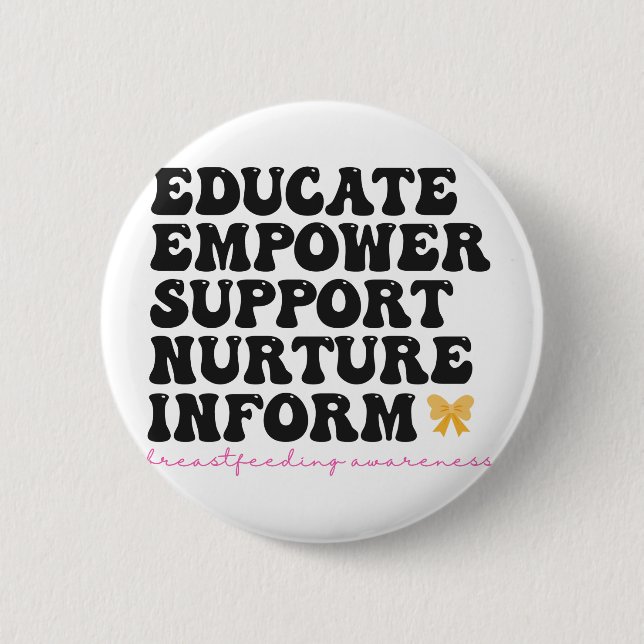 Educate Empower Support Nurture Inform Breastfeed 6 Cm Round Badge (Front)