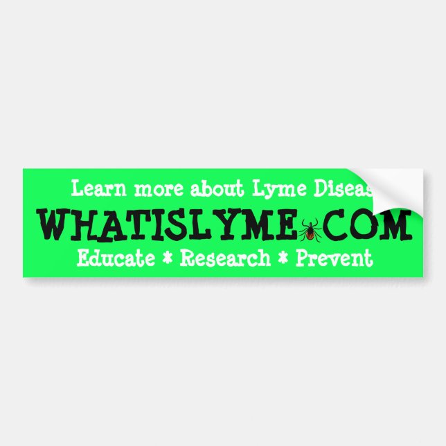 Educate Research Prevent Lyme Disease Awareness Bumper Sticker (Front)