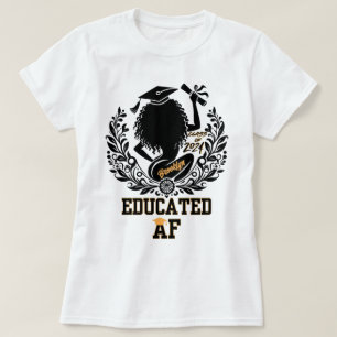 "Educated AF" Twerk Black/Yellow Graduation T-Shirt