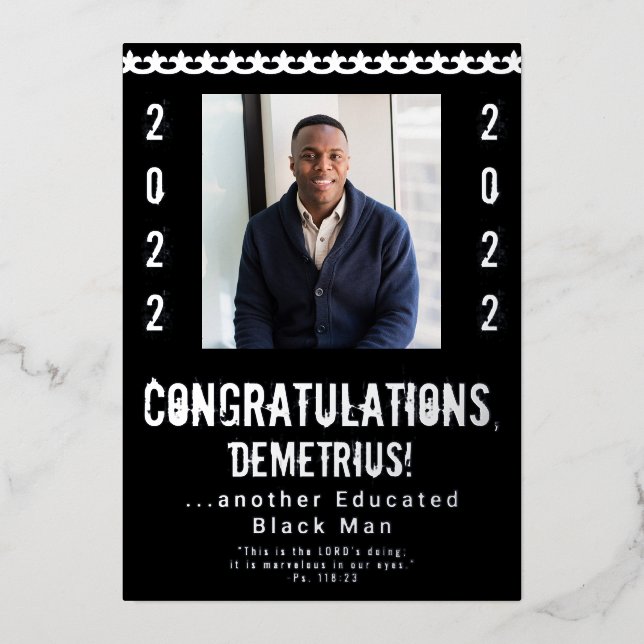 Educated Black Man 2022 Graduation Invitation (Front)