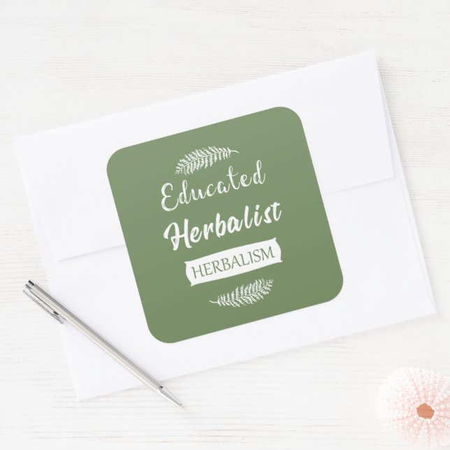 Educated Herbalist natural medicine Square Sticker (Envelope)