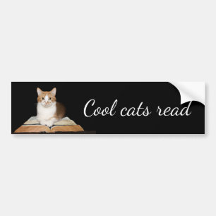 Educated literary kitty cat bumper sticker