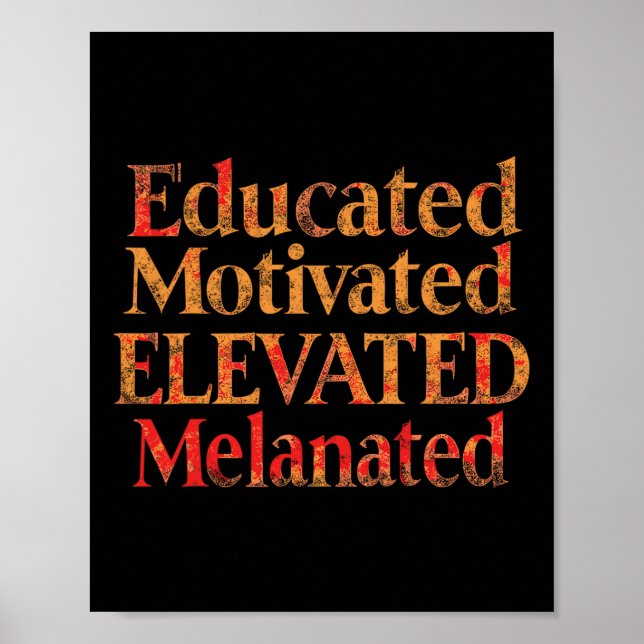 Educated Motivated Elevated Melanated Bhm Pride Mo Poster (Front)