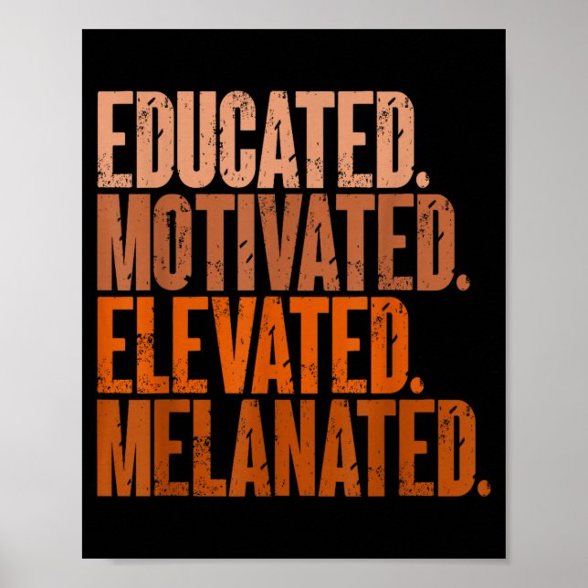 Educated Motivated Elevated Melanated Black Histor Poster (Front)