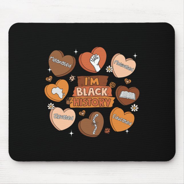 Educated Motivated Elevated Melanated Black Pride  Mouse Mat (Front)