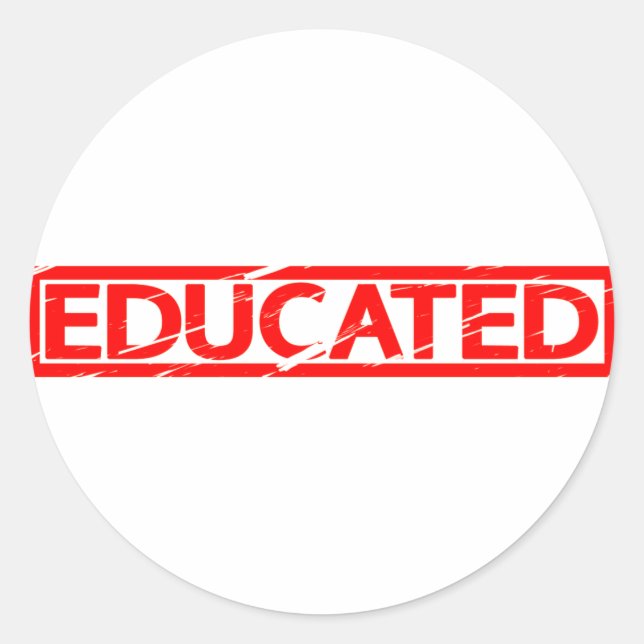 Educated Stamp Classic Round Sticker (Front)