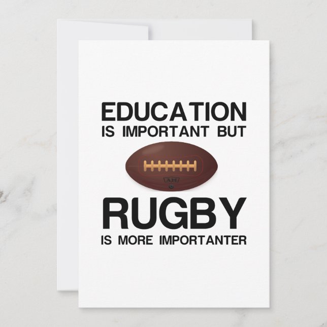 Education and rugby thank you card (Front)