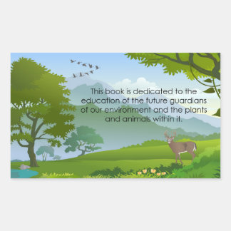 Education Book Plate Rectangular Sticker