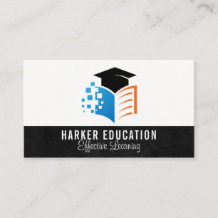 Education Books   Graduation Hat Logo Business Card