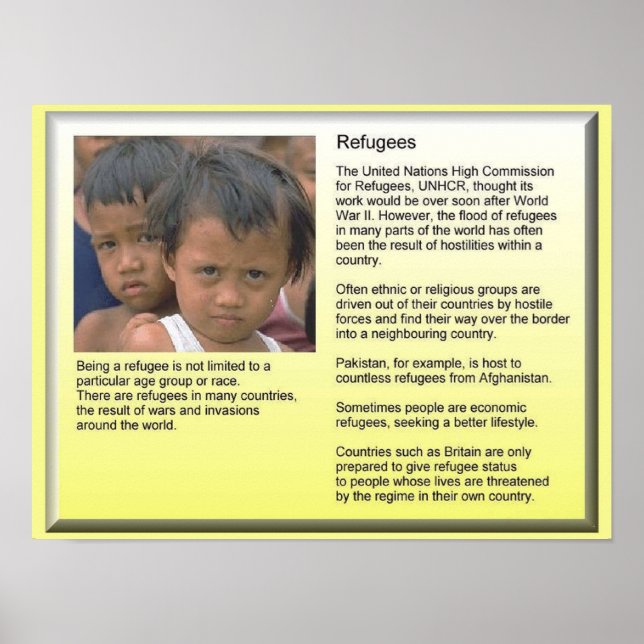 Education, Citizenship, Refugees, UNHCR Background Poster (Front)