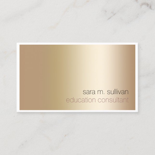 Education Consultant Elegant Bold Gold Minimalist Business Card (Front)