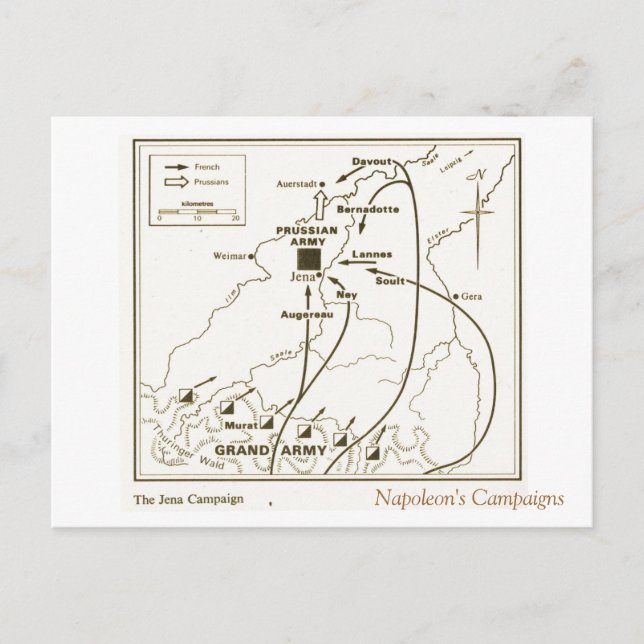 Education, History, Napoleon, Jena Campaign Postcard (Front)