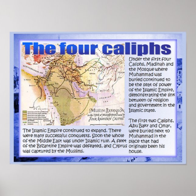 Education, History, Rise of Islam, Four Caliphs Poster (Front)
