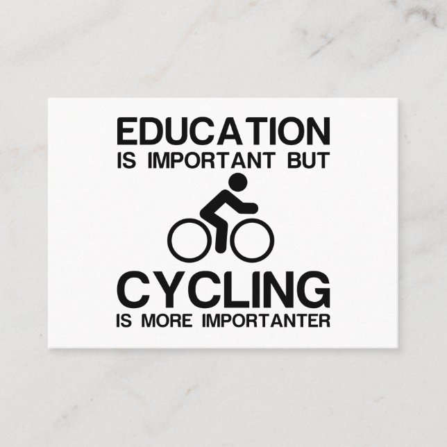 EDUCATION IMPORTANT CYCLING IMPORTANTER BUSINESS CARD (Front)