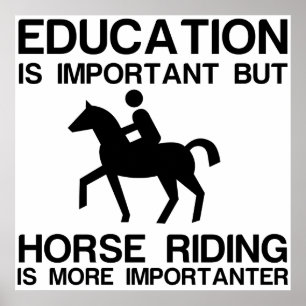 EDUCATION IMPORTANT HORSE RIDING IMPORTANTER POSTER