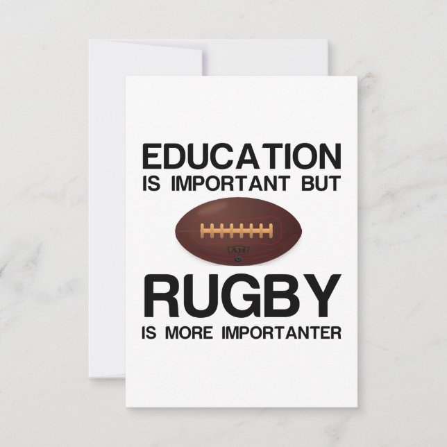 EDUCATION IMPORTANT RUGBY IMPORTANTER THANK YOU CARD (Front)