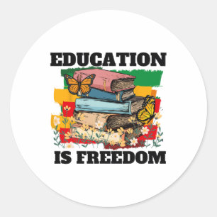 Education Is Freedom African American Black Histor Classic Round Sticker