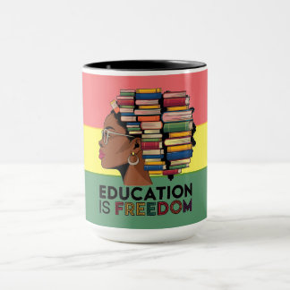Education Is Freedom Afro Profile Design  Mug