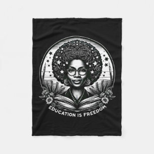 Education Is Freedom Black Teacher Books Black His Fleece Blanket