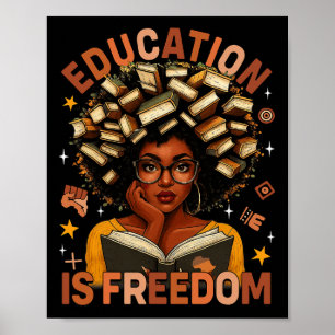 Education Is Freedom Black Teacher Books Black His Poster