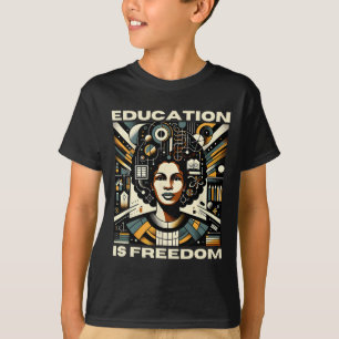 Education Is Freedom Black Teacher Books Black His T-Shirt