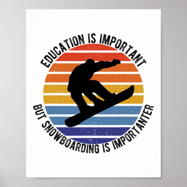 Education Is Important But Snowboarding Is Importa Poster (Front)