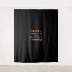 Education Is Important Swimming Design Tapestry