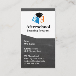 Education Learning   Graduate Cap Logo Business Card