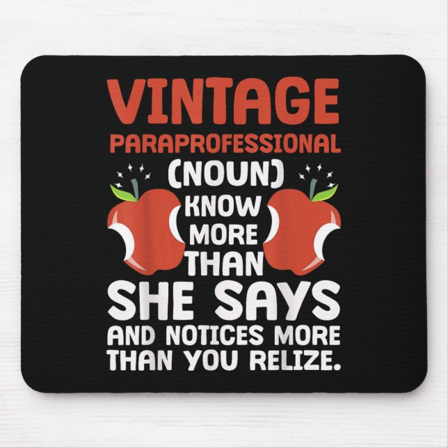 Education Pride Paraprofessional Definition  Mouse Mat (Front)