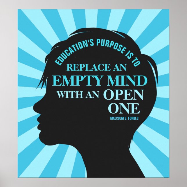 Education Quote by Malcolm Forbes 18"x20" Poster (Front)