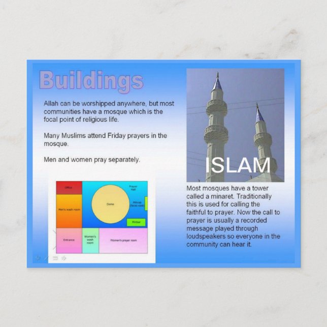 Education, Religion, Islam,  Muslim buildings Postcard (Front)