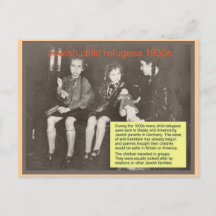 Education, Religion, Judaism, Jewish refugees 1930 Postcard