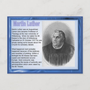 Education, Religion, Reformation Martin Luther Postcard